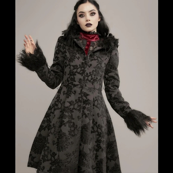 Dolls Kill Jackets & Blazers - Widow Kindred Mystery Brocade Coat